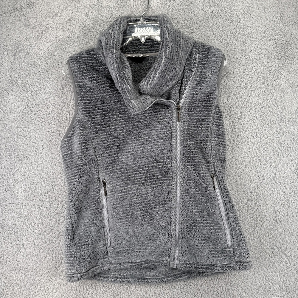 Mountain Khakis Fleece Vest Womens Medium Blue Full Zip Pockets Fuzzy